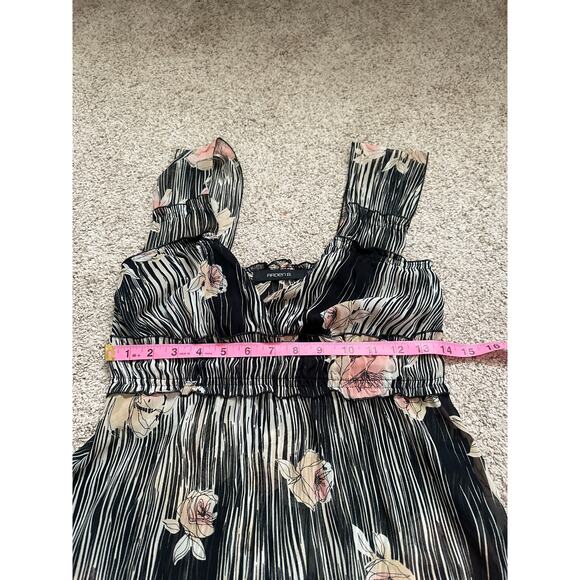 Vintage Arden B XS 90s Zebra Floral Rose Sheer Tank Top Going out Top Fairycore - Picture 6 of 9